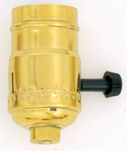 Product image for Satco S70/421 3 Wire Socket With Turn Knob; Brite Gilt Finish