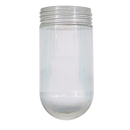 Product image for Satco 50/547 THD Fitter Crystal Bulb Shade; 3-11/32 in.; Diameter; 3-11/64 in.; Screw Fitter; 6-15/16 in.; Height; Clear Ribbed Glass