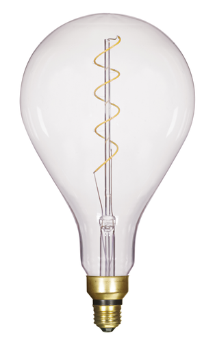 Product image for Satco S22433 4 Watt PS52 LED vintage style; Clear; 25000 Average rated hours; Medium Base; 120 Volt