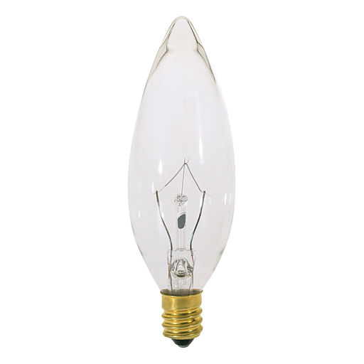 Product image for Satco S4712 40 Watt BA9 1/2 Incandescent; Clear; 1500 Average rated hours; 370 Lumens; European base; 120 Volt; 2-Card