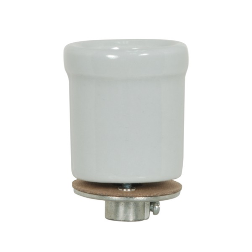 Product image for Satco 80/1682 Keyless Porcelain Beaded Body Socket With Flange And 1/8 IP Cap; Glazed; 660W; 250V