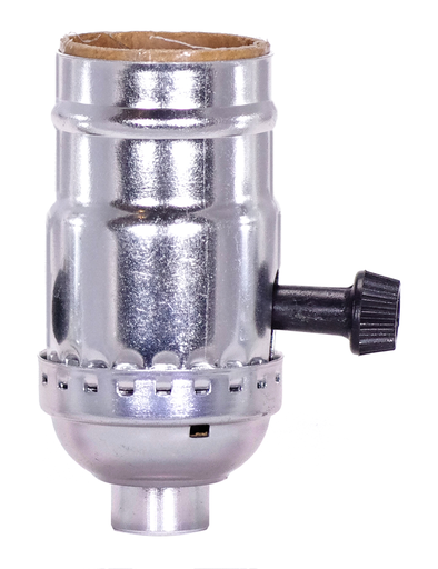 Product image for Satco 80/1198 Phenolic Candelabra Base Socket With Spring Clip; 3/4" Diameter; 1" Hole Size; 6" AWM B/W Leads 105C; 75W; 125V; Ivory Finish