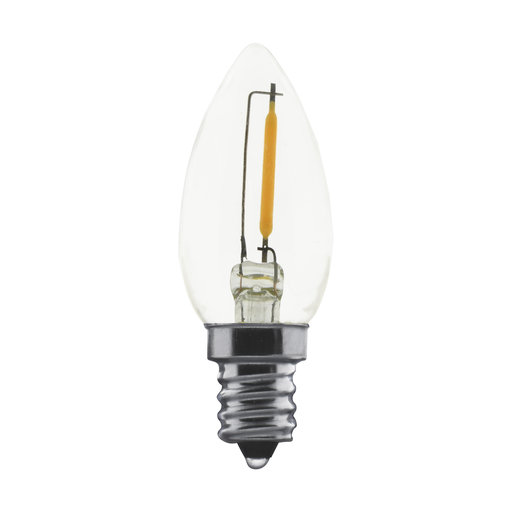 S11308 - 0.7 Watt LED - C7 - Clear - 2700K - Candelabra base - 120 Volt - Carded 2 Pack