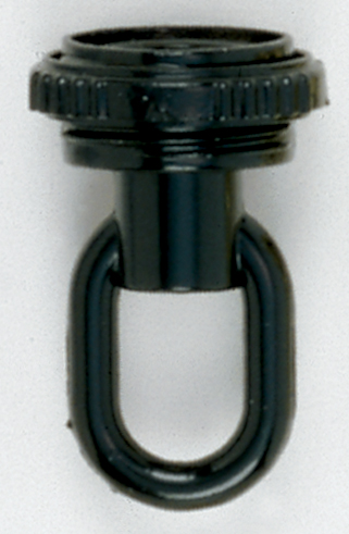 Product image for Satco 90/339 1/4 IP Matching Screw Collar Loop With Ring; 25lbs Max; Glossy Black Finish