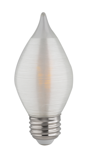 Product image for Satco S22713 4 Watt C15 LED; Satin Spun; Clear; Medium base; 2700K; 300 Lumens; 120 Volt; Carded