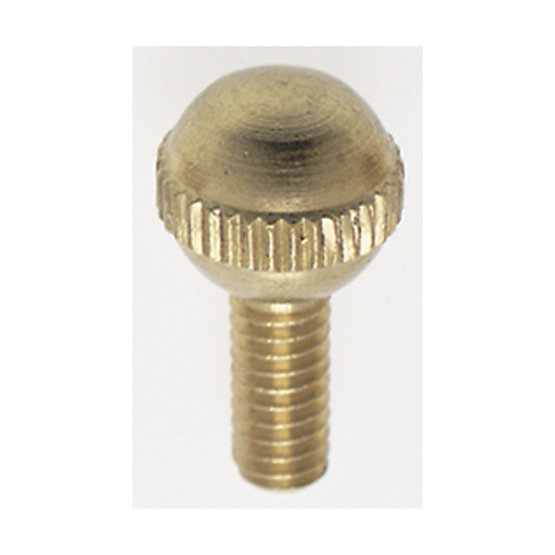 Product image for Satco 90/035 Solid Brass Thumb Screw; Burnished and Lacquered; 8/32 Ball Head; 3/8" Length