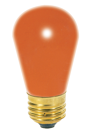 Product image for Satco S4564 11 Watt S14 Incandescent; Ceramic Orange; 2500 Average rated hours; Medium base; 130 Volt; Carded