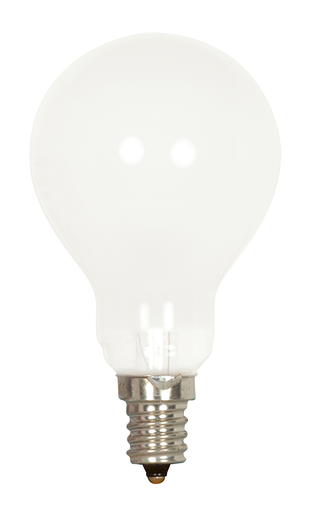 Product image for Satco S2743 60 Watt A15 Incandescent; Frost; 1000 Average rated hours; 700 Lumens; Candelabra base; 120 Volt; 2-Card