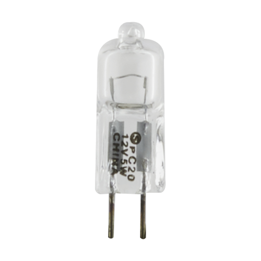 5 Watt - Halogen - T3 - Clear - 2000 Average rated hours - 50 Lumens - Bi Pin G4 base - 12 Volt