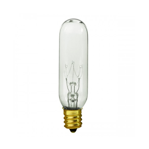 Product image for Satco S4727 15 Watt T6 Incandescent; Clear; 2000 Average rated hours; 90 Lumens; Candelabra base; 145 Volt; Carded