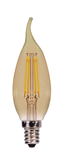 S9987 - 3.5 Watt Flame CFA LED - Amber - Candelabra base - 2000K - 300 Lumens - 120 Volt
