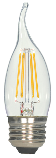 Picture of S9965 - 5.5 Watt CA11 LED - Flame tip shape - Clear - Medium base - 2700K - 500 Lumens - 120 Volt