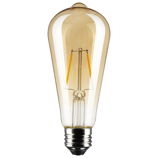 Product image for Satco S9577 2.5 Watt ST19 LED; Transparent Amber; Medium base; 2000K; 220 Lumens; 120 Volt