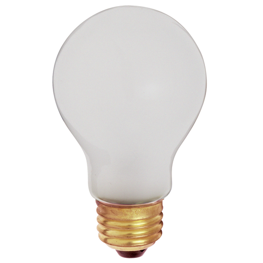 60 Watt A19 Incandescent - Frost - 5000 Average rated hours - 520 Lumens - Medium base - 130 Volt - Shatter Proof