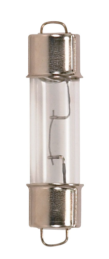 Product image for Satco S6906 12.42 Watt miniature; Festoon; 1000 Average rated hours; DE Cap base; 12.8 Volt