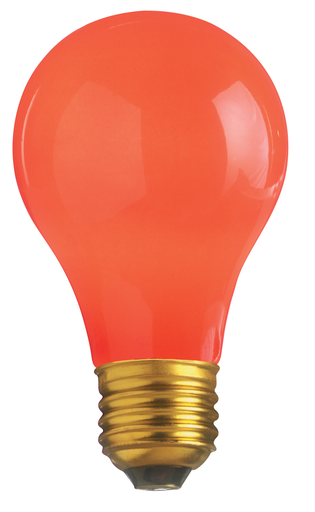 Product image for Satco S4984 60W A19 Incandescent; Ceramic Red; 2000 Average rated hours; Medium base; 130 Volt