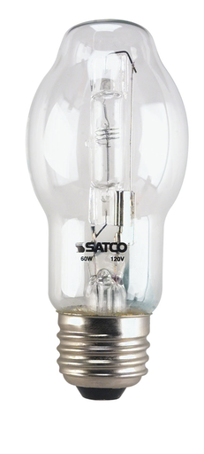Product image for Satco S4603 60 Watt; Halogen; BT15; Clear; 3000 Average rated Hours; 600 Lumens; Medium base; 120 Volt; Carded