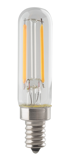Product image for Satco S8555 2.5 Watt T6 LED; Clear; Candelabra base; 2700K; 180 Lumens; 120 Volt