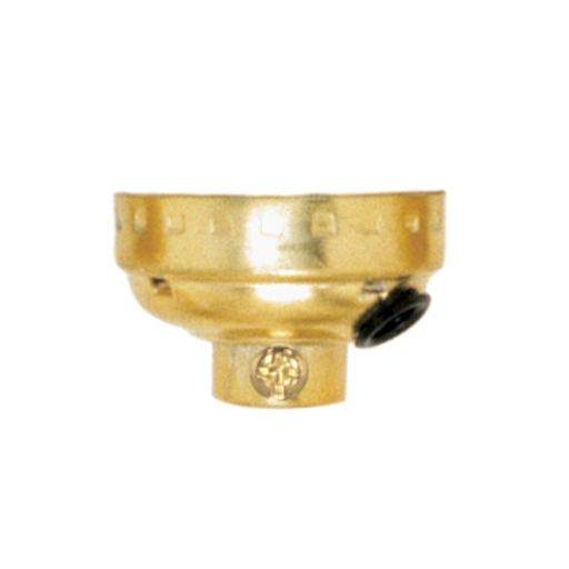 Product image for Satco 80/1701 Aluminum Cap With Paper Liner; 1/8 IP Sideout With Set Screw; Brite Gilt Finish