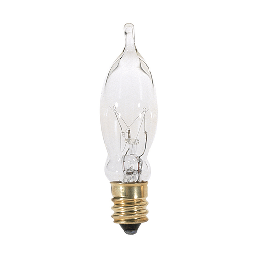 Picture of S3241 - 7.5 Watt CA5 Incandescent - Clear - 1500 Average rated hours - 40 Lumens - Candelabra base - 120 Volt