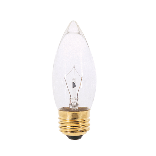 Product image for Satco S7010 60 Watt B11 Incandescent; Clear; 2500 Average rated hours; 600 Lumens; Medium base; 130 Volt; Shatter Proof