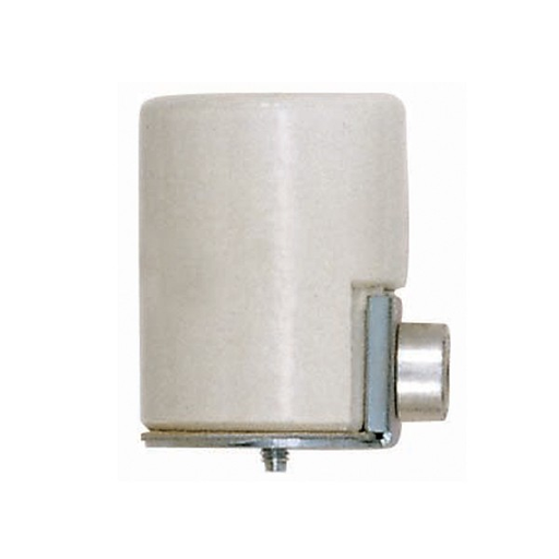Product image for Satco 80/1083 Porcelain Socket With Side Outlet And Bushing; 1/8 IPS Bushing; CSSNP Screw Shell; Glazed; 660W; 250V; 200 Bulk Master