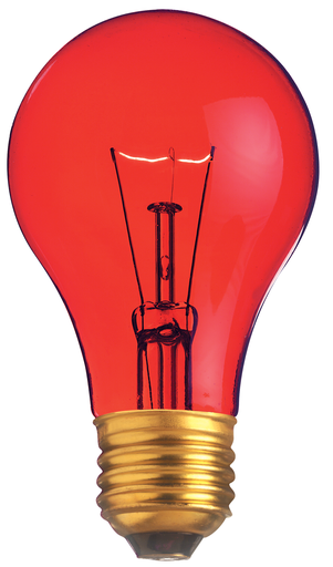 Product image for Satco S6080 25W A19 Incandescent; Transparent Red; 2000 Average rated hours; Medium base; 130 Volt