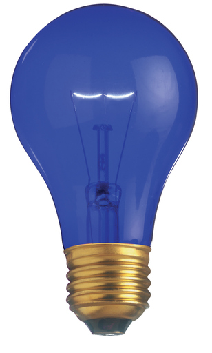 Product image for Satco S6082 25 Watt A19 Incandescent; Transparent Blue; 2000 Average rated hours; Medium base; 130 Volt