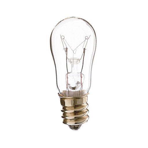 Product image for Satco S4569 6W S6 Incandescent; Clear; 1500 Average rated hours; 40 Lumens; Candelabra base; 12 Volt