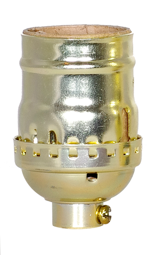 Product image for Satco 80/1194 Short Keyless Socket; 1/8 IPS; Aluminum; Brite Gilt Finish; 660W; 250V; With Set Screw