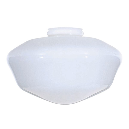 Product image for Satco 50/469 Blown Opal Schoolhouse Globe Shade; 14 in.; Diameter; 6 in.; Fitter; Schoolhouse Glass; White