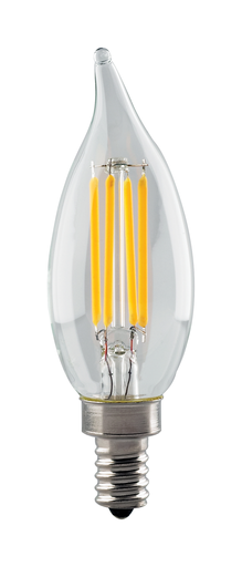 S11376 - 4.5 Watt CA11 LED - Clear - Candelabra base - 3000K - 360 Lumens - 120 Volt