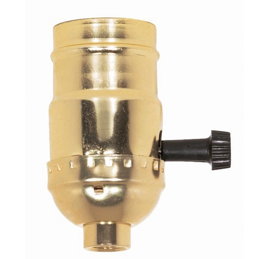 Mayer-DDS-On-Off Turn Knob Socket With Removable Knob - 1/8 IPS - Aluminum - Brite Gilt Finish - 250W - 250V - 250 Master-1