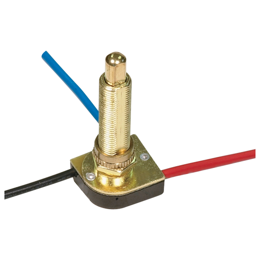 Satco 80/1411 3-Way Metal Push Switch, Metal Bushing, 2 Circuit, 4 Position(L-1, L-2, L1-2, Off). Rated: 6A-125V, 3A-250V
