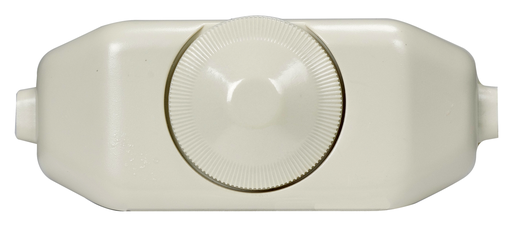 Product image for Satco 80/1482 Full Range Lamp Cord; Rotary Dimmer Switch; Ivory Finish; 3" x 1-1/4"; Phenolic; For 18GA SPT-1 or SPT-2 Wire; 200W; 120V