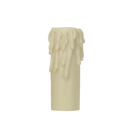 Product image for Satco 80/1628 Edison Base Resin Half Drip; Ivory Finish; 1-1/4" Inside Diameter; 1-9/16" Outside Diameter; 4" Height