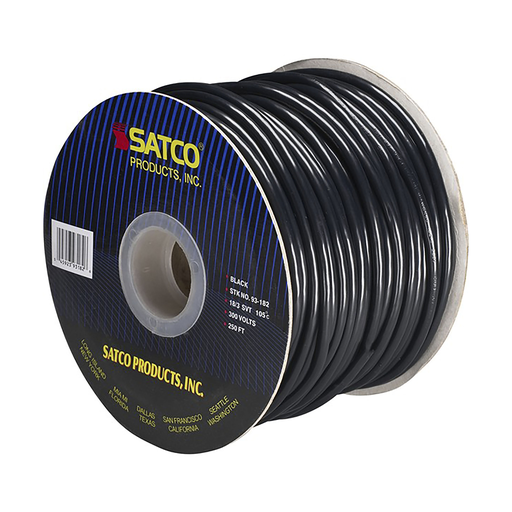 Product image for Satco 93/182 Pulley Bulk Wire; 18/3 SVT 105C Pulley Cord; 250 Foot/Spool; Black