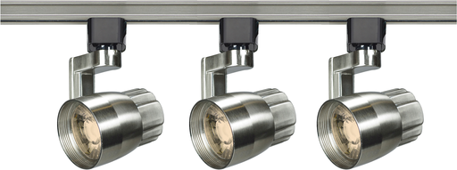 Product image for Satco TK427 Track Lighting Kit - 12W LED - 3000K - 4 foot Track - 36 degree - Round shape with angle arm - Brushed Nickel finish