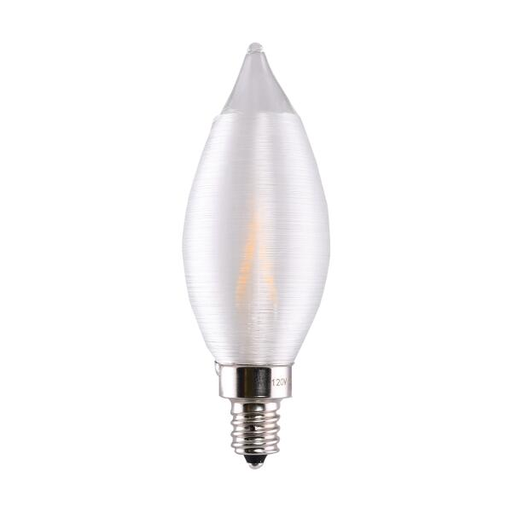 Product image for Satco S11300 2 Watt CA11 LED; Satin Spun Clear; Candelabra base; 2700K; 120 Volt