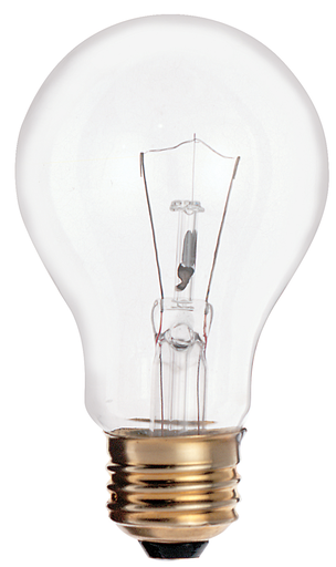 Product image for Satco S4021 60 Watt A19 Incandescent; Clear; 1000 Average rated hours; 660 Lumens; Medium base; 130 Volt; 4/Pack