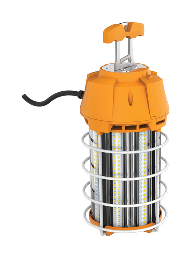 Product image for Satco S38975 150 Watt LED Hi-Lumen temporary Hi-Bay Caged lamp; 5000K; Integrated Cord / Plug & Hook; 120 Volt