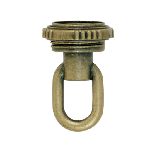 Product image for Satco 90/2344 1/8 IP Screw Collar Loop With Ring; 1/8 IP; 25lbs Max; Antique Brass Finish