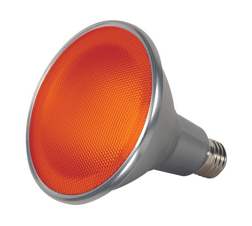 Product image for Satco S9483 15 Watt PAR38 LED; Amber; 40 deg. Beam Angle; Medium base; 120 Volt