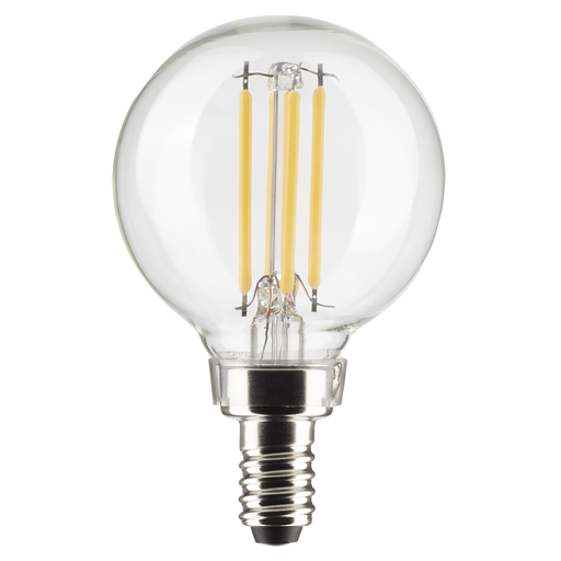S21204 - 4 Watt G16.5 LED - Clear - Candelabra base - 90 CRI - 2700K - 120 Volt