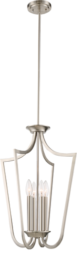Laguna 4 Light - Caged Pendant - Brushed Nickel