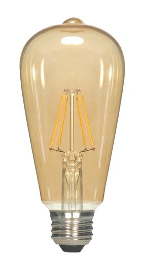 Product image for Satco S9271 - 4.5 Watt ST19 LED; Transparent Amber; Medium base; 2300K; 400 Lumens; 120 Volt