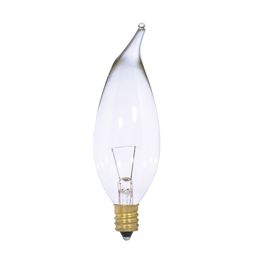 Picture of S3868 - 25 Watt CA10 Incandescent - Clear - 1500 Average rated hours - 250 Lumens - Candelabra base - 12 Volt