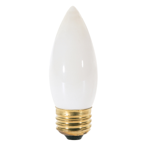 Product image for Satco S3238 40 Watt B11 Incandescent; White; 1500 Average rated hours; 330 Lumens; Medium base; 120 Volt