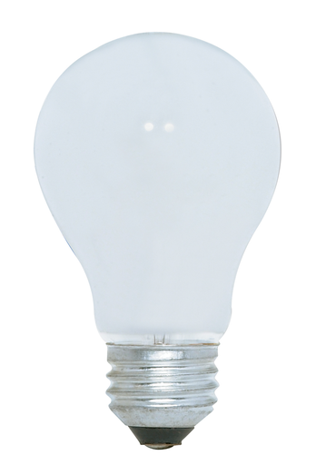 Product image for Satco S1810 40 Watt A19 Incandescent; White; 1500 Average rated hours; 280 Lumens; Medium base; 120 Volt; 4/Pack
