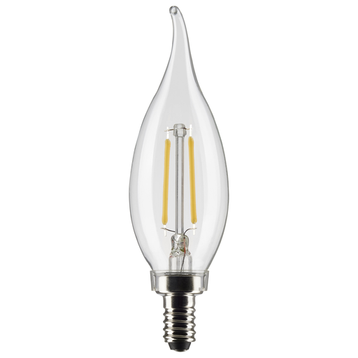 S21294 - 3 Watt CA10 LED - Clear - Candelabra base - 90 CRI - 2700K - 120 Volt